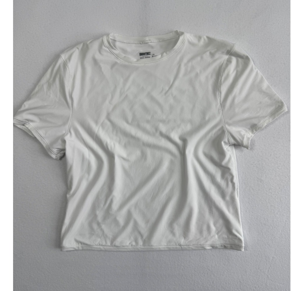 Minimalist Aerie Smoothez Cropped T-Shirt Women‎ Large White